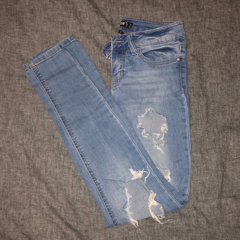 Distressed jeans